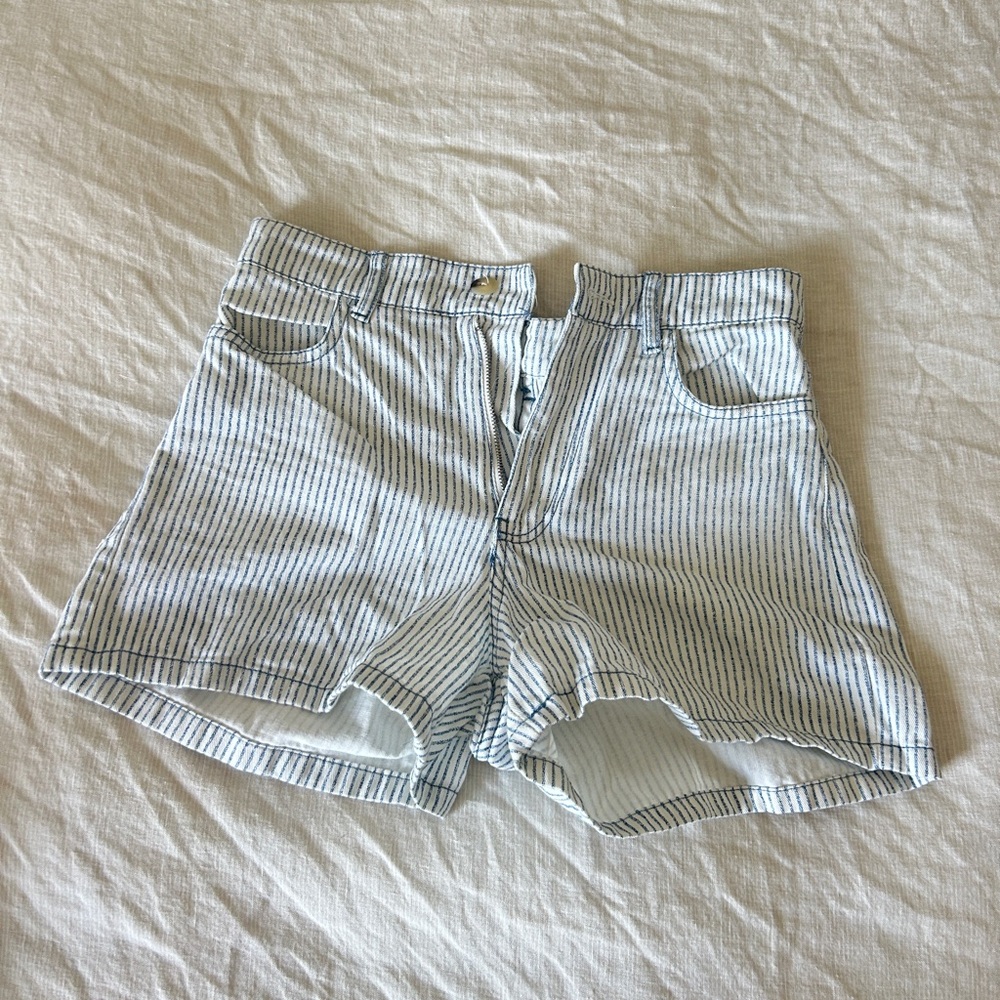 Zara Black and White High Waist Shorts